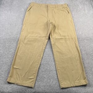 LL Bean Pants Mens 36x28 Brown Canvas Workwear Natural Fit Outdoors HEMMED